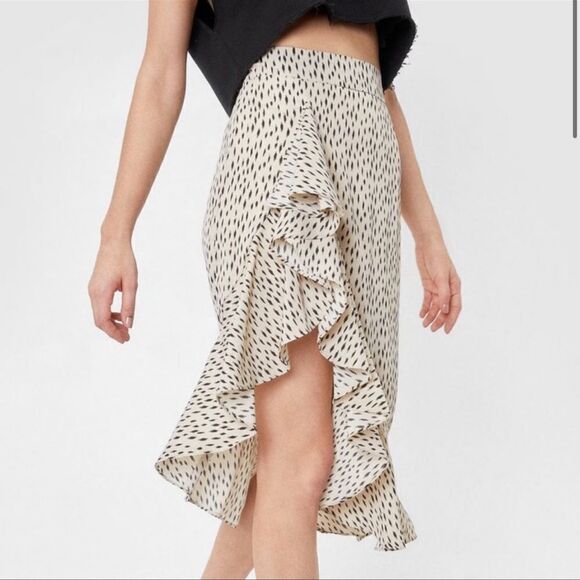 Nasty gal Spot The Difference Abstract Midi Skirt Size 4 - Picture 3 of 12